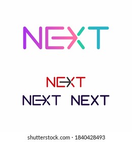 Next word with arrow Letter Logo design Template