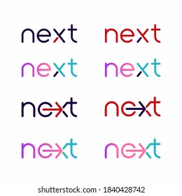 Next word with arrow Letter Logo design Template