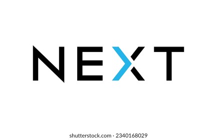 Next word with arrow Letter Logo design Template