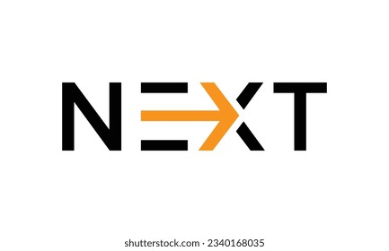 Next word with arrow Letter Logo design Template