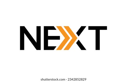 Next word with arrow Letter Logo design