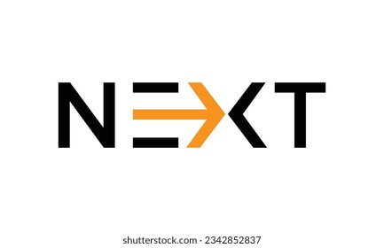 Next word with arrow Letter Logo design