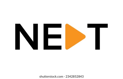 Next word with arrow Letter Logo design