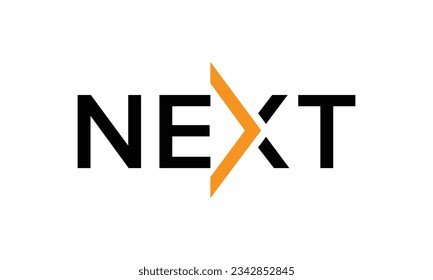 Next word with arrow Letter Logo design