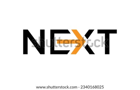 Next word with arrow Letter Logo design Template