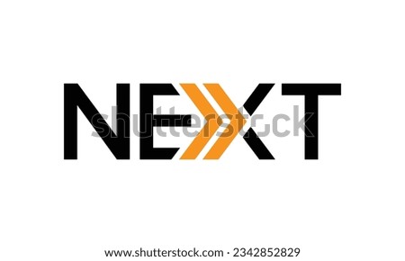 Next word with arrow Letter Logo design