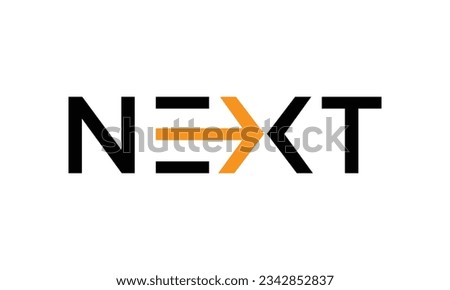 Next word with arrow Letter Logo design