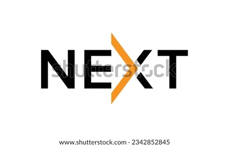 Next word with arrow Letter Logo design