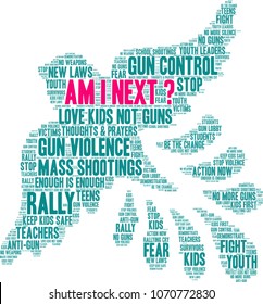 Am I Next word cloud on a black background.