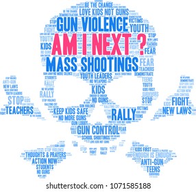 Am I Next word cloud on a black background.