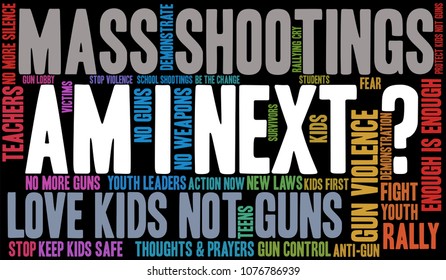 Am I Next word cloud on a black background.