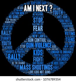 Am I Next word cloud on a black background.