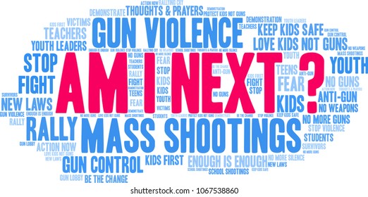 Am I Next word cloud on a white background. 