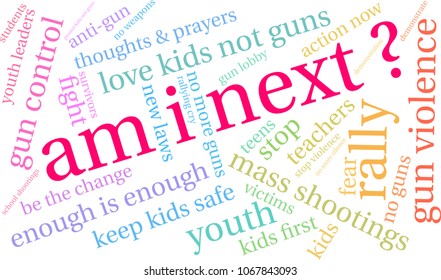 Am I Next word cloud on a white background. 