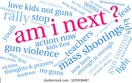 Am I Next word cloud on a white background. 