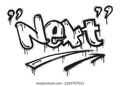 the next word graffiti is sprayed in black on white