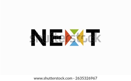 Next word Letter Logo design Vector Template