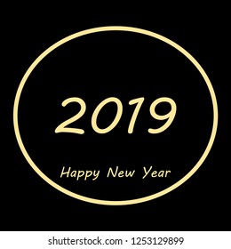 Next year badge with greeting, vector illustration