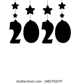 next year vector concept. hanging 2020 christmas on white background