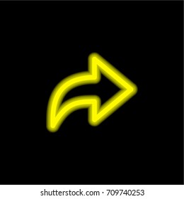 Next yellow glowing neon ui ux icon. Glowing sign logo vector