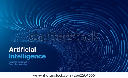 Next-Gen AI Solutions Concept with Futuristic Digital Data Flow. Abstract Big Data, Automation, and Science Technology Background. Ideal for Machine Learning, Cloud Computing, and Business. Vector.