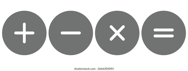  Next-Gen Arithmetic UI Kit: Sleek, Colorful,Editable Vectors. Round plus sign and minus sign icon set. Vector. plus minus icon. Mathematical operations, divide and multiply, minus and plus doodle eps
