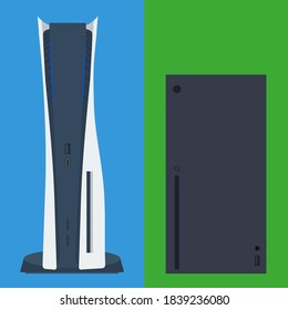 Consolas Nextgen. Videojuegos. Ilustración vectorial. Diseño plano.