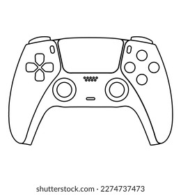 Next-Gen-Controller-Line-Vektorgrafik auf weißem Hintergrund. Vorlage für Symbolillustrationen. Gamepad. Joystick-Symbol. Symbol der nächsten Generation