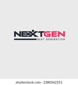 NEXTGEN Logo Design, The image displays a logo for "NEXTGEN," with the word "NEXT" in black and "GEN" in pink.