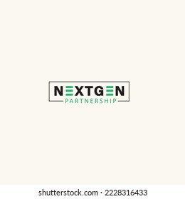 Nextgen minimalist text logo design vector template