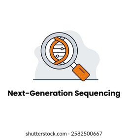 Next-Generation Sequencing Icon, DNA Analysis and Genomic Research Symbol