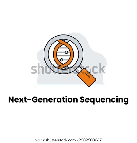 Next-Generation Sequencing Icon, DNA Analysis and Genomic Research Symbol