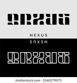 NEXUS ambigram logotype design concept for business logo