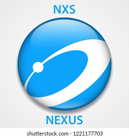 Nexus Coin cryptocurrency blockchain icon. Virtual electronic, internet money or cryptocoin symbol, logo