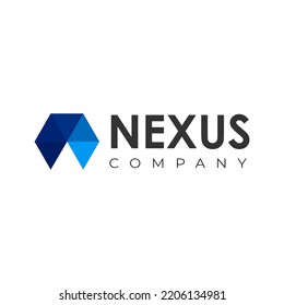 Nexus Company Logo Design Vector. Simple Letter N Icon. Modern Geometric Symbol Template for Data Solution Business 