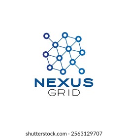 Nexus Grid Connecting Networks Vector Logo Design Template