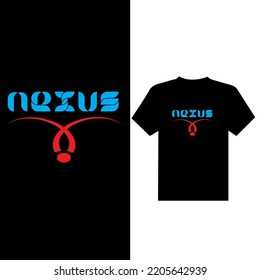 NEXUS letter with creative design shape design t-shirt,N E X U S