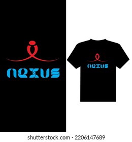 NEXUS letter logo design for t-shirt design