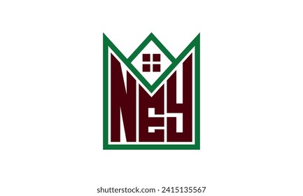 NEY initial letter real estate builders logo design vector. construction ,housing, home marker, property, building, apartment, flat, compartment, business, corporate, house rent, rental, commercial 