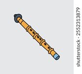 Ney. Oriental Music Instrument. Vector