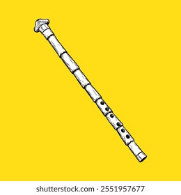 Ney. Oriental Music Instrument. Vector