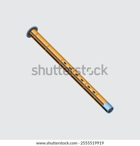 Ney. Oriental Music Instrument. Vector
