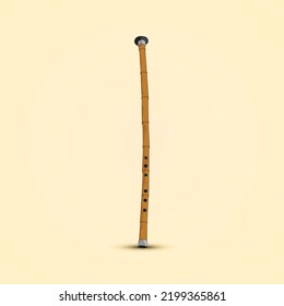 Ney, a Turkish wind instrument. Vector illustration.