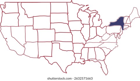 Ney York Map vector, united states of america map. America Map