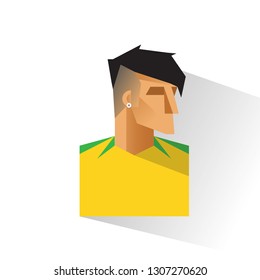 Neymar a Brazil professional footballer Icon vector illustration