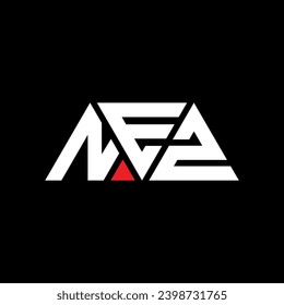 NEZ triangle letter logo design with triangle shape. NEZ triangle logo design monogram. NEZ triangle vector logo template with red color. NEZ triangular logo Simple, Elegant, and Luxurious design.