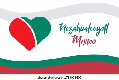 Nezahualcoyotl, ciudad de Mexico, MX (Nezahualcoyotl, Stadt Mexiko, MX in Spanisch) Banner Herz für Druck und Tourismus.