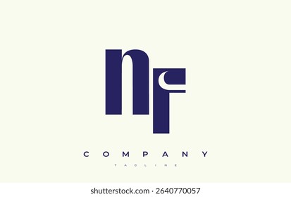 NF Abstract Geometric Logo Design. Modern and elegant logo design with simplistic typography elements, showcasing branding excellence.