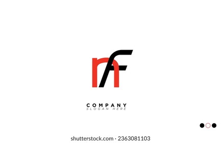 Letras alfabéticas NF Iniciales Logo Monograma FN, N y F