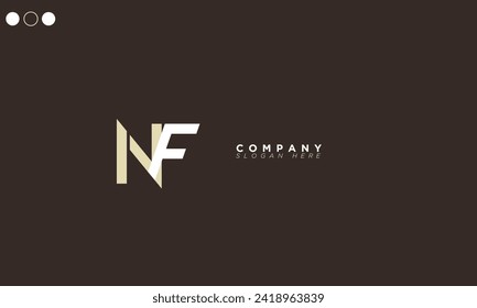  NF Alphabet letters Initials Monogram logo FN, N and F
